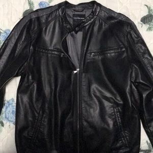 Calvin Klein Faux Leather Jacket S Med